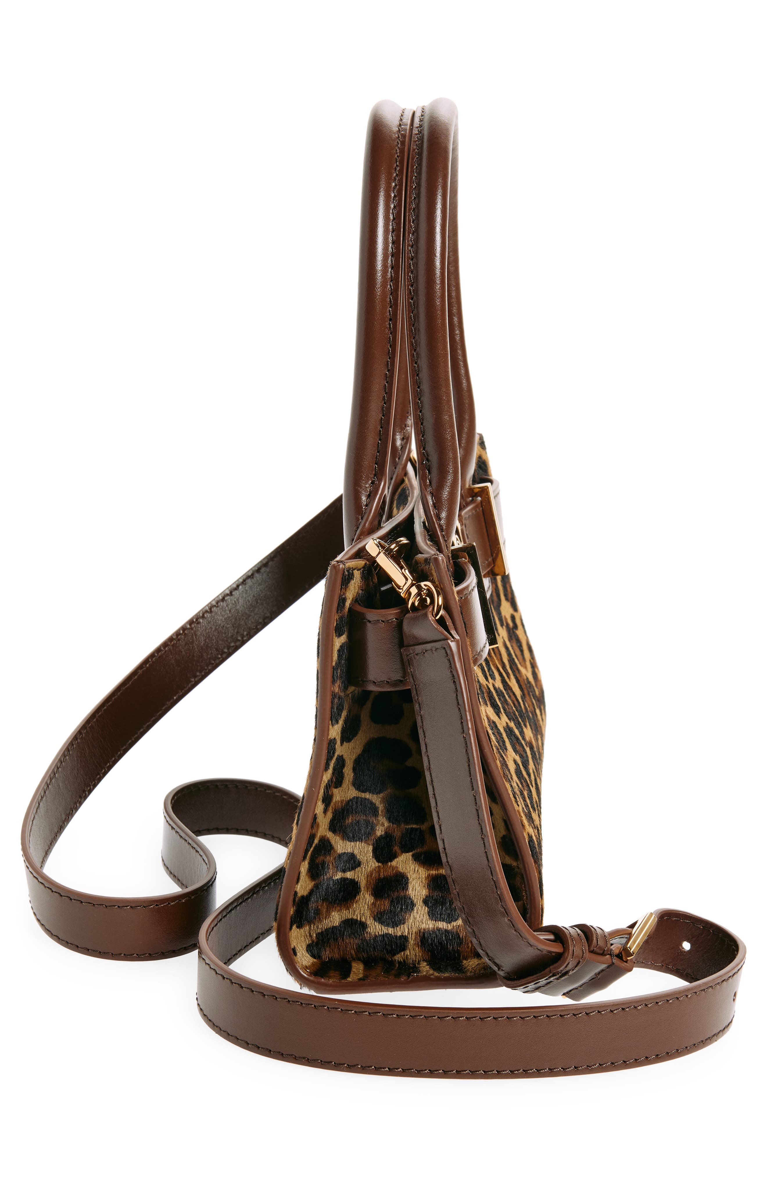 Versace Small Medusa 95 Leopard Print Genuine Calf Hair Tote, Alternate, color, 