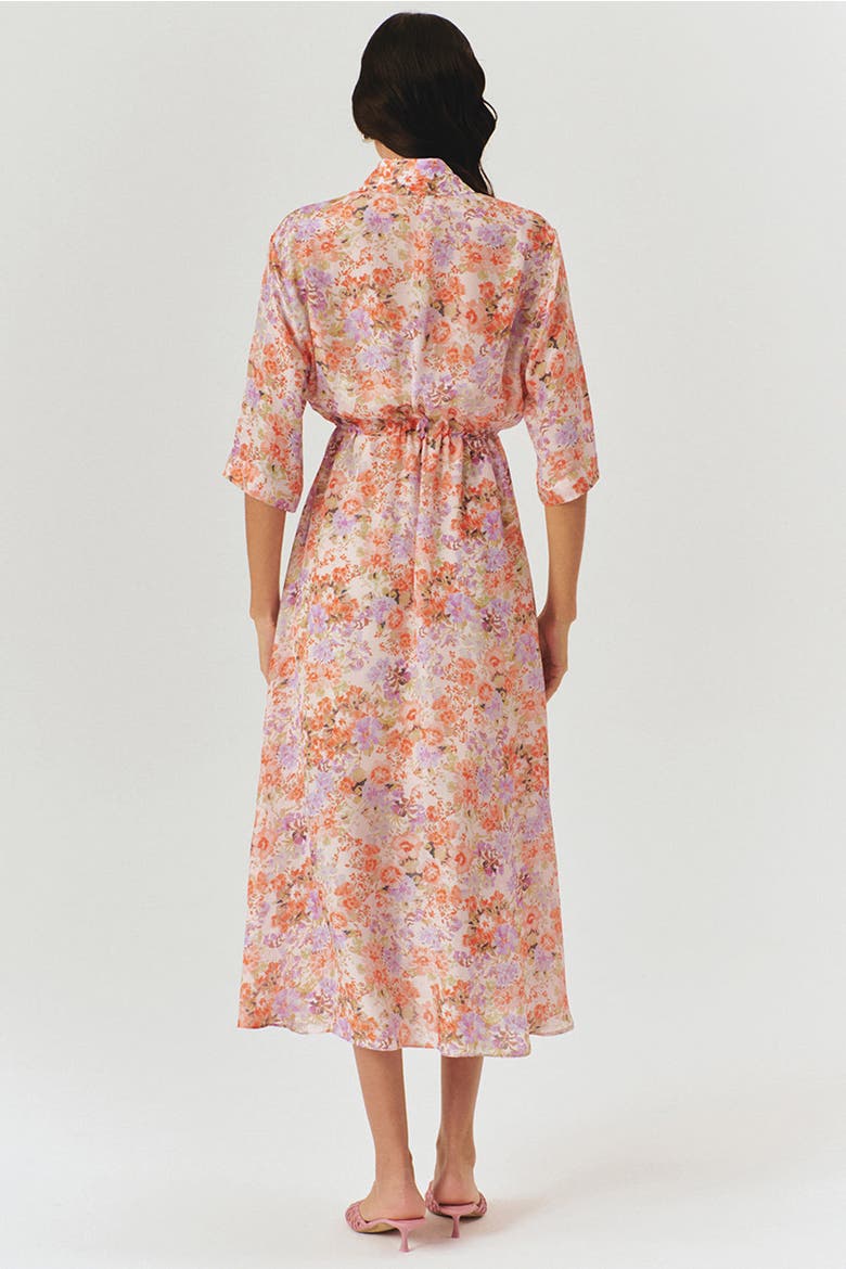 Maliyah Midi Dress, Alternate, color, Orange Patterned