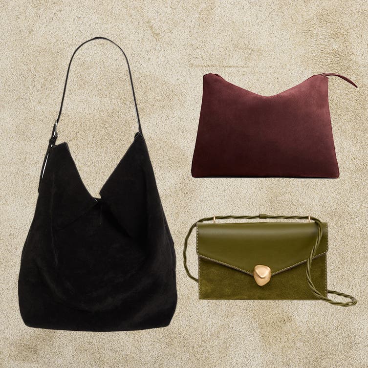 Woman store Suede handbag.