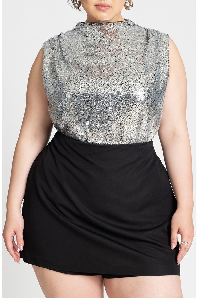 Sequin Sleeveless Top, Main, color, SILVER