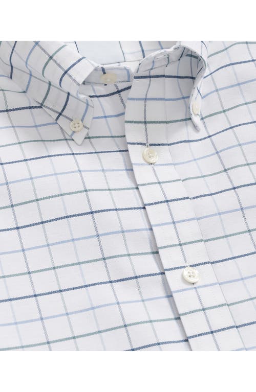 Brooks Brothers Tattersall Check Wrinkle Resistant Stretch Cotton Button-down Shirt In White