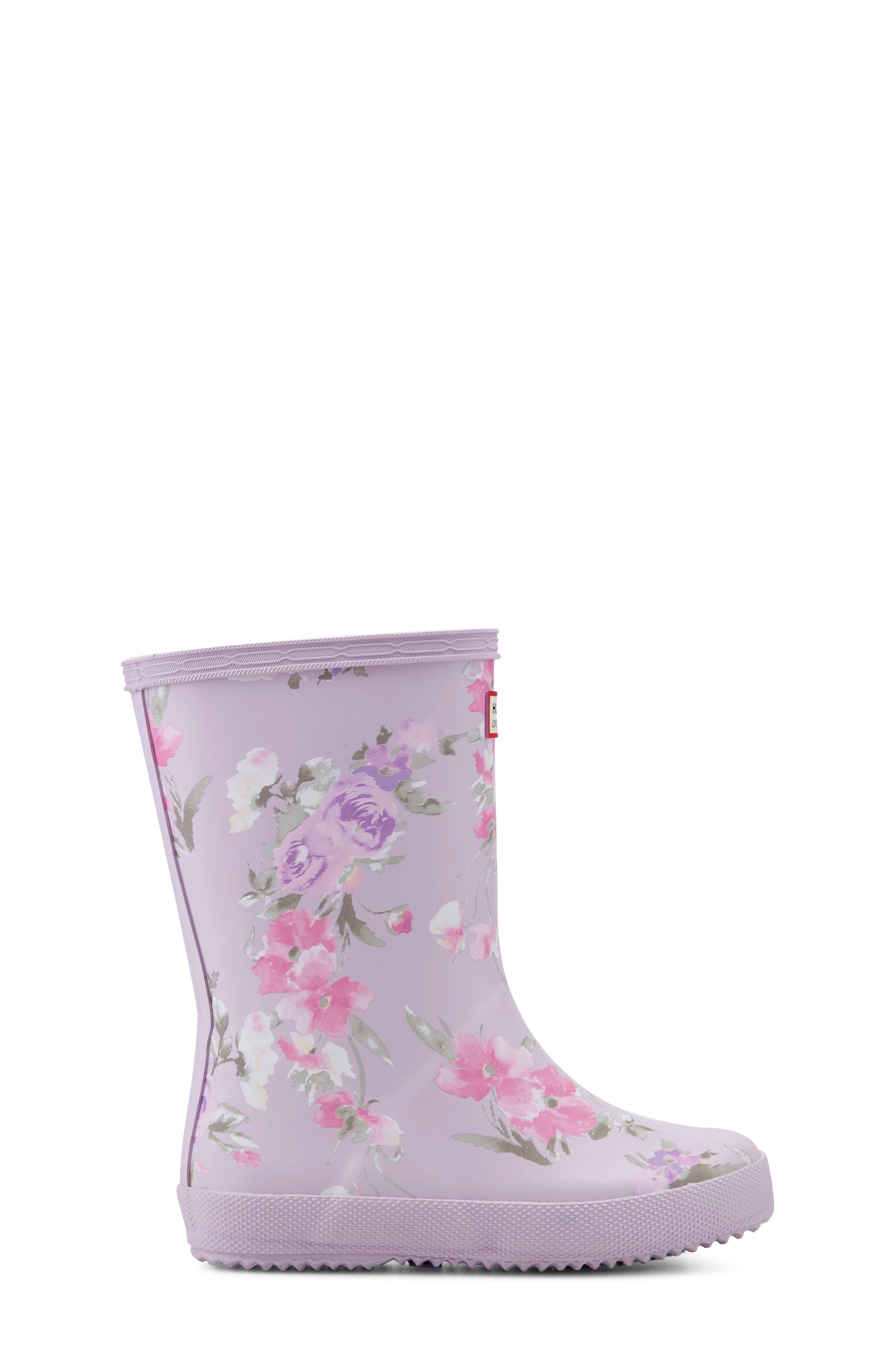 x LoveShackFancy Kids' First Classic Rain Boot, Alternate, color, HAPPY THOUGHTS PRINT