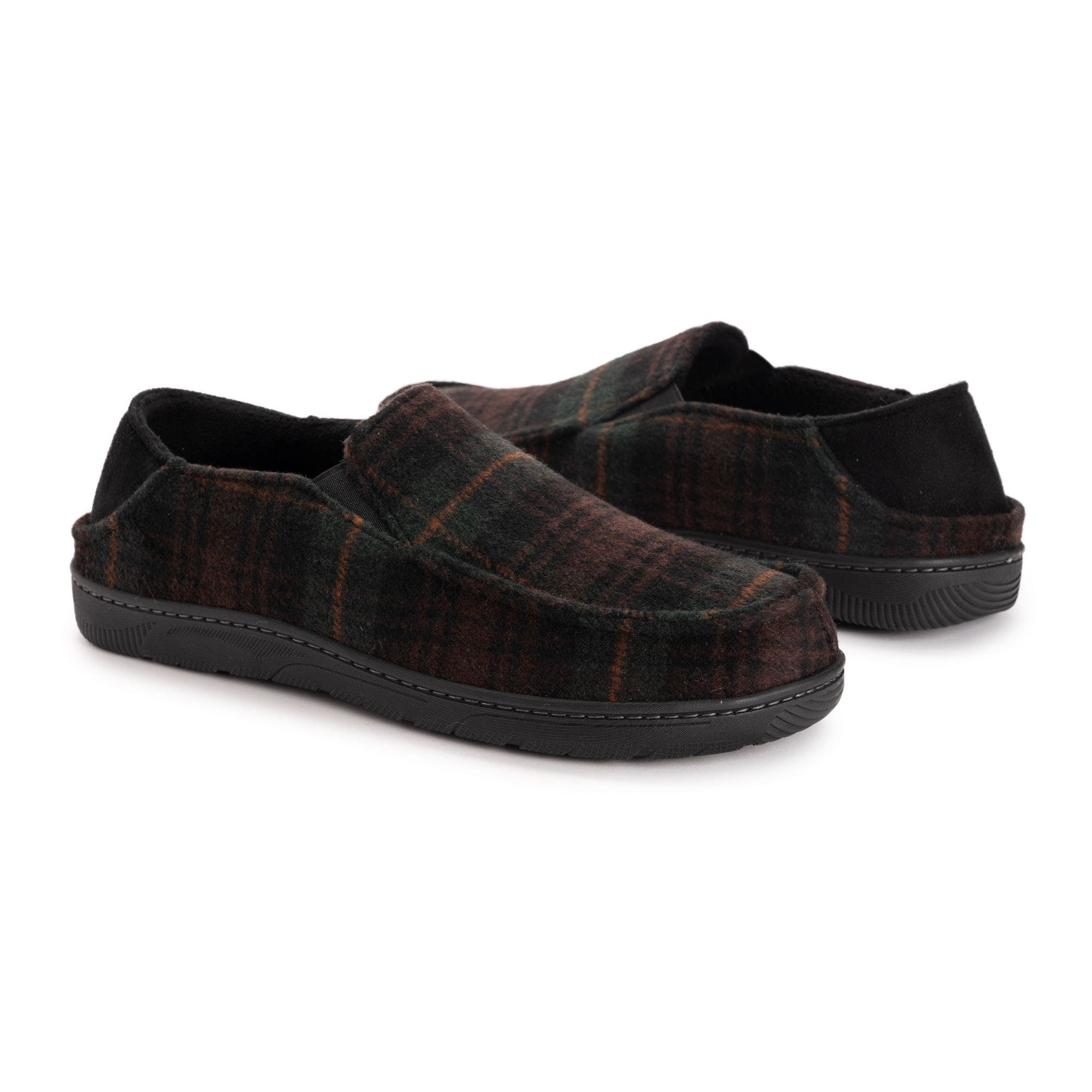 Owen Step-Down Slipper, Alternate, color, Brown Plaid