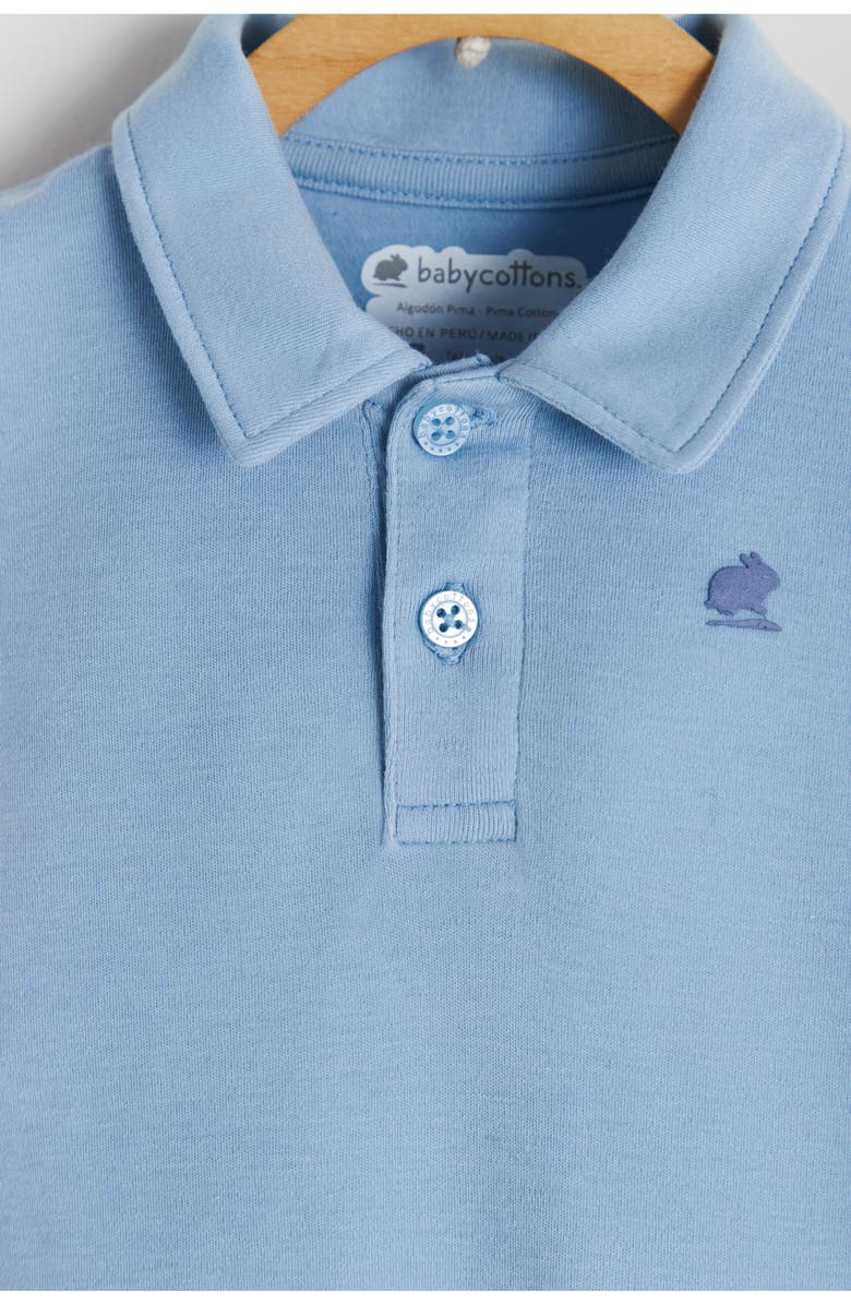 Babycottons Premium Peruvian Pima Cotton Essentials Polo Romper for Infant, Alternate, color, Light Blue