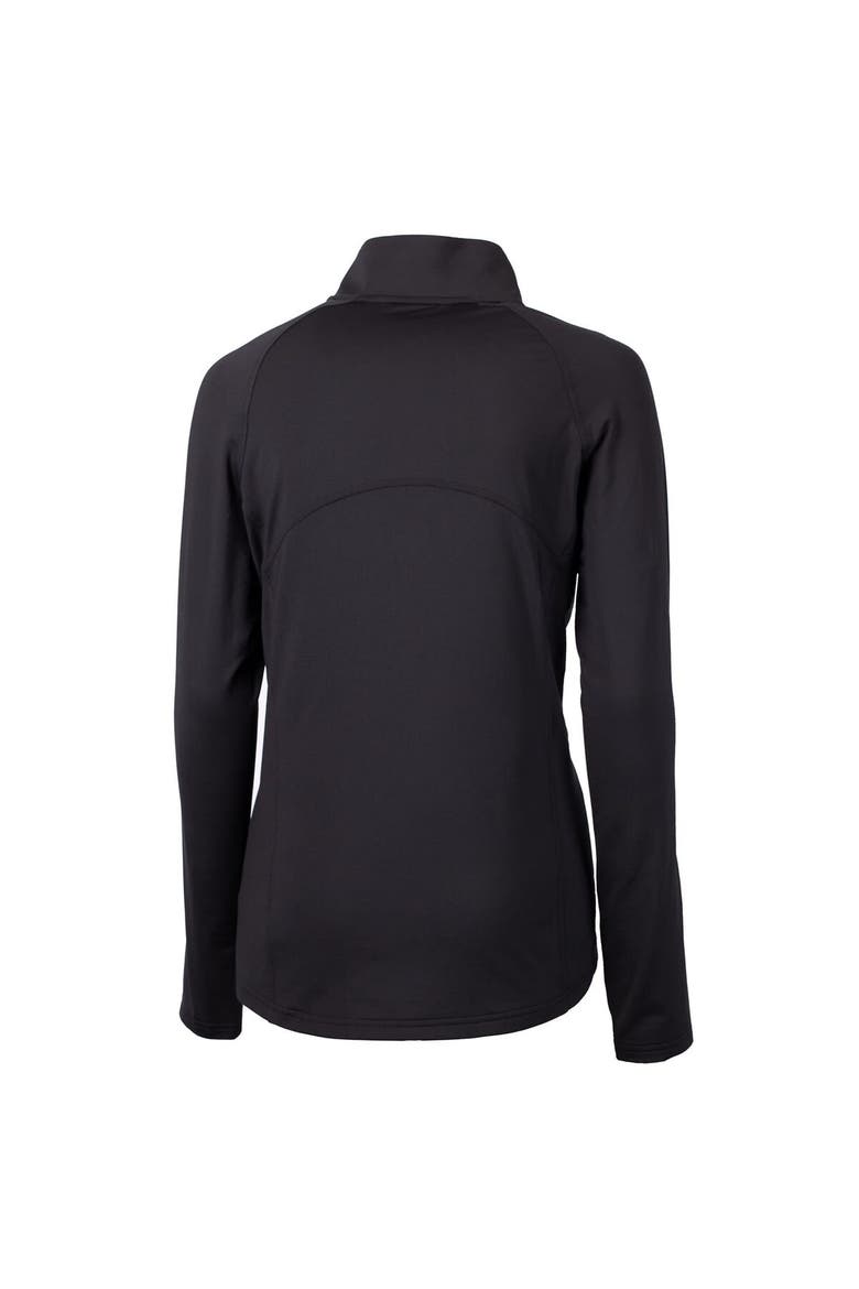Women's Cutter & Buck Black George Mason Patriots Adapt Eco Knit Stretch Recycled Half-Zip Pullover Top, Alternate, color, Black
