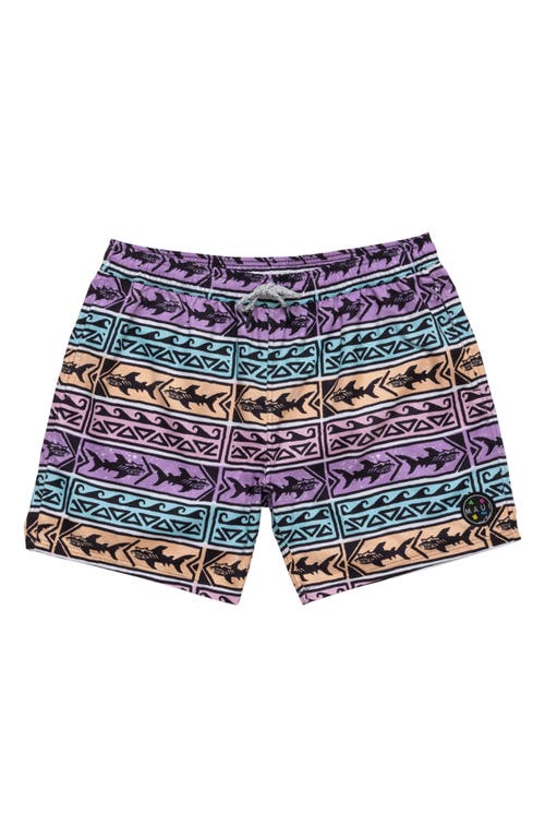 Maui And Sons Maui & Sons Bam Bam Shark Print Microfiber Swim Trunks