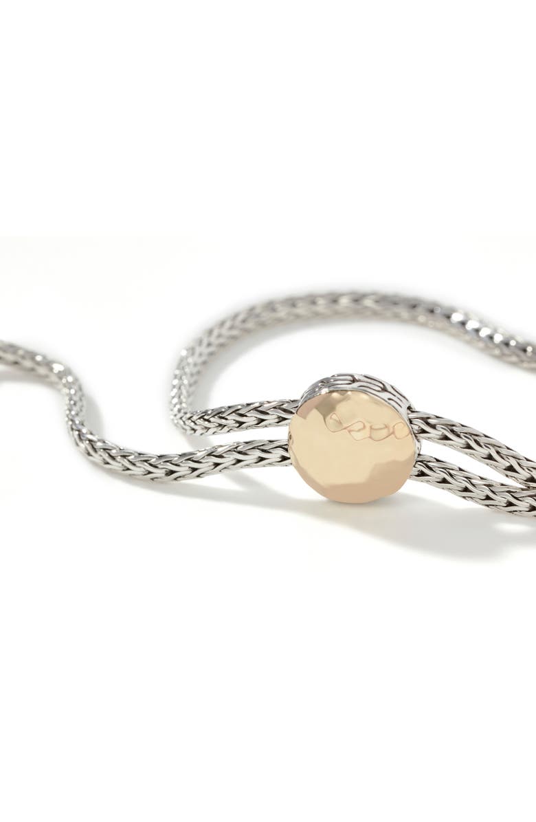 John Hardy Palu Sterling Silver & 18K Gold Adjustable Slide Bracelet, Alternate, color, Silver/ Gold