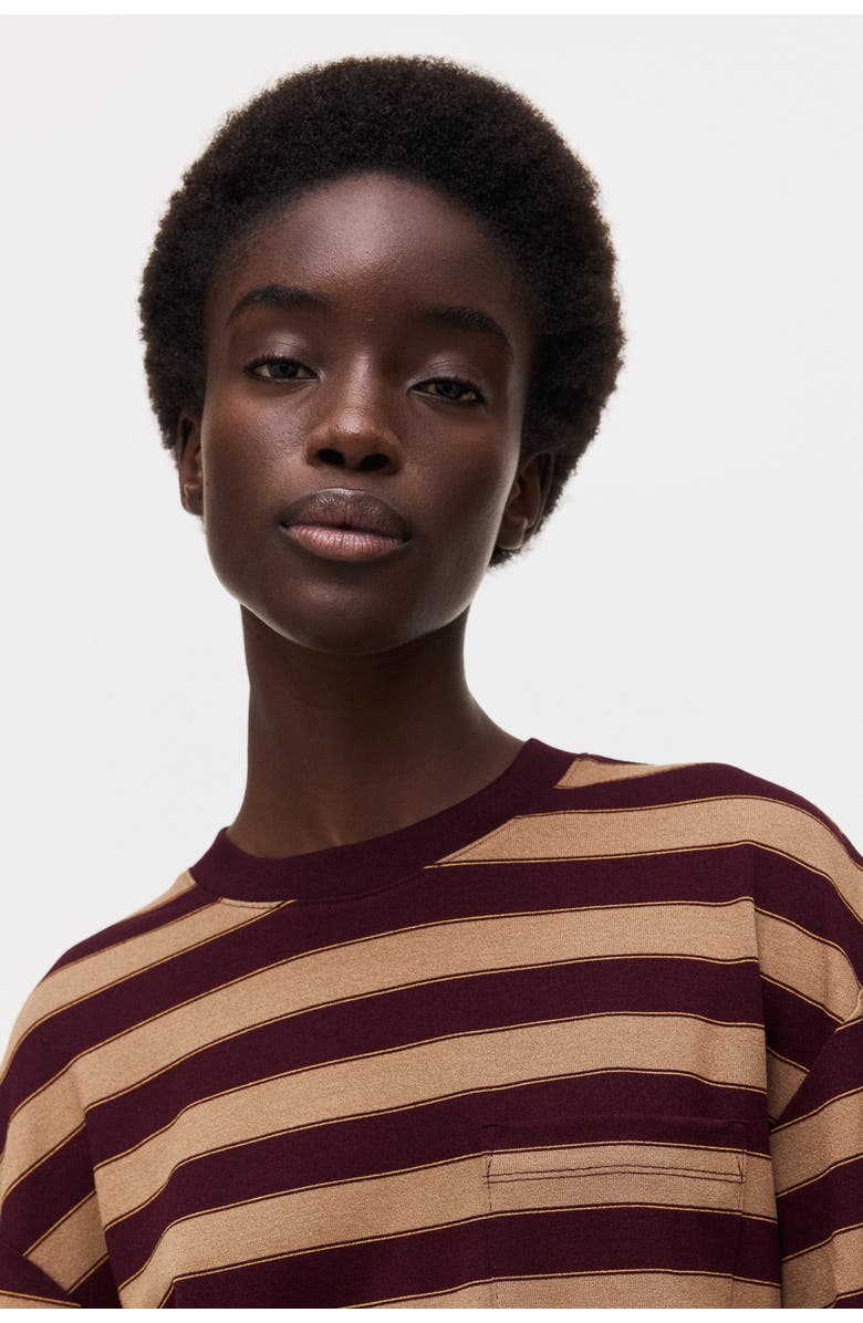 H&M Pocket-detail Top, Alternate, color, Burgundy/Striped