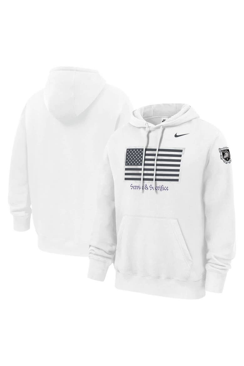 Men's Nike White Army Black Knights Army 250 Collection Club Fleece Hoodie, Main, color, White