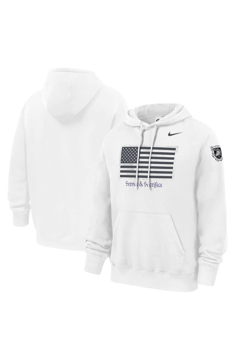 Nike Men's Nike White Army Black Knights Army 250 Collection Club Fleece Hoodie, Main, color, White