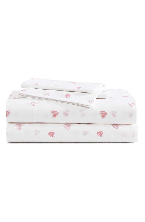Sweet Heart 200 Thread Count Cotton Percale Sheet Set