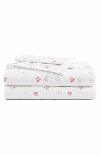 POPPY AND FRITZ Sweet Heart 200 Thread Count Cotton Percale Sheet Set