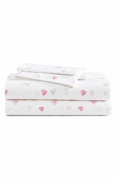 POPPY AND FRITZ Sweet Heart 200 Thread Count Cotton Percale Sheet Set
