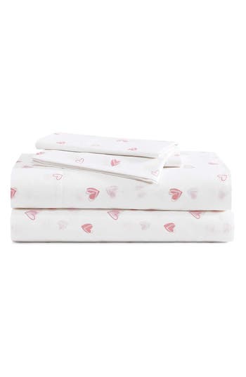 Poppy & Fritz Poppy And Fritz Sweet Heart 200 Thread Count Cotton Percale Sheet Set In Multi