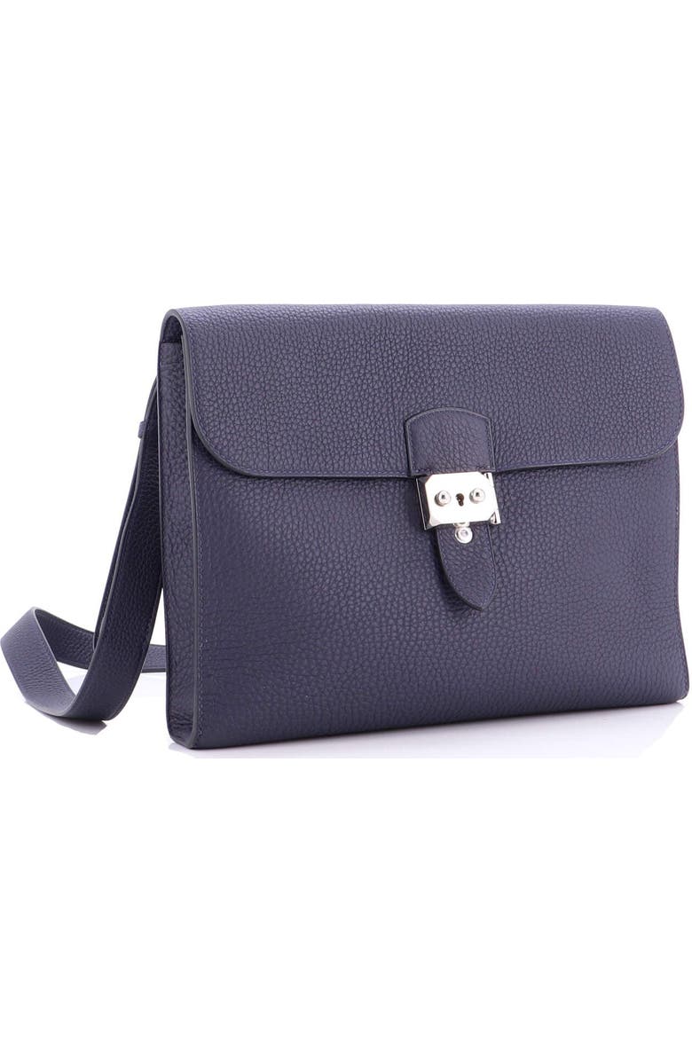 Pre-Owned Hermes Sac a Depeches Messenger Bag Togo 29, Alternate, color, Bleu Nuit