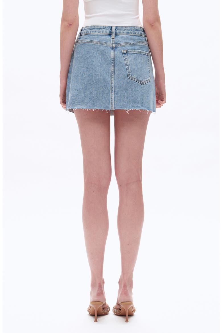 Rhinestone Raw Hem Denim Miniskirt, Alternate, color, BLUEBERRY