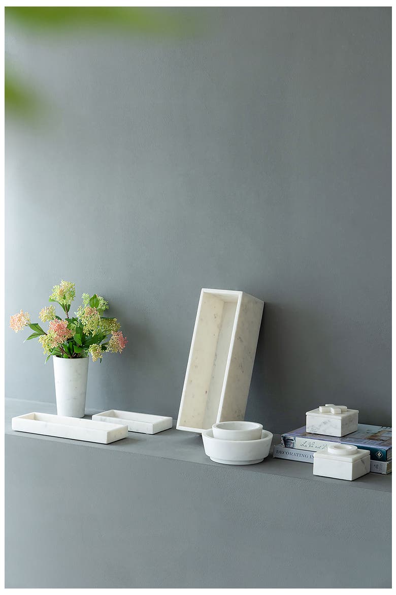 Long Marble Tray, Alternate, color, WHITE