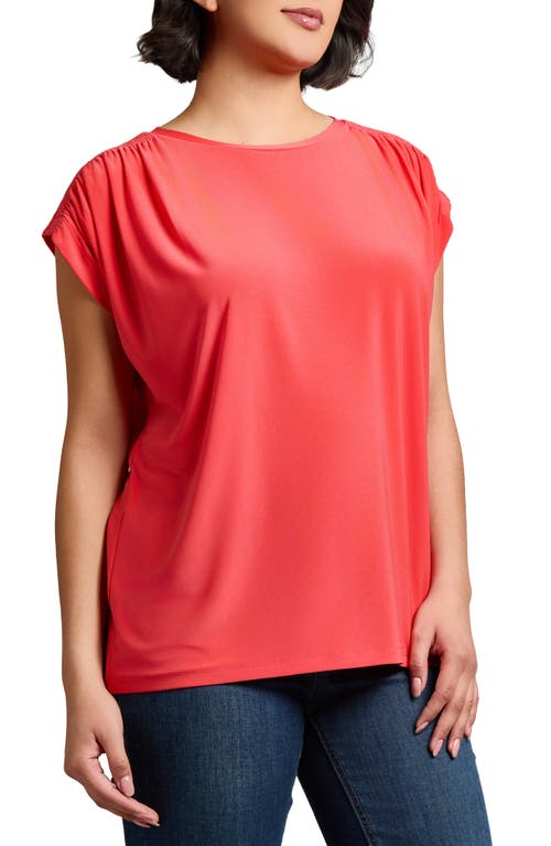 Jones New York Side Button Detail Crepe Top In Rouge