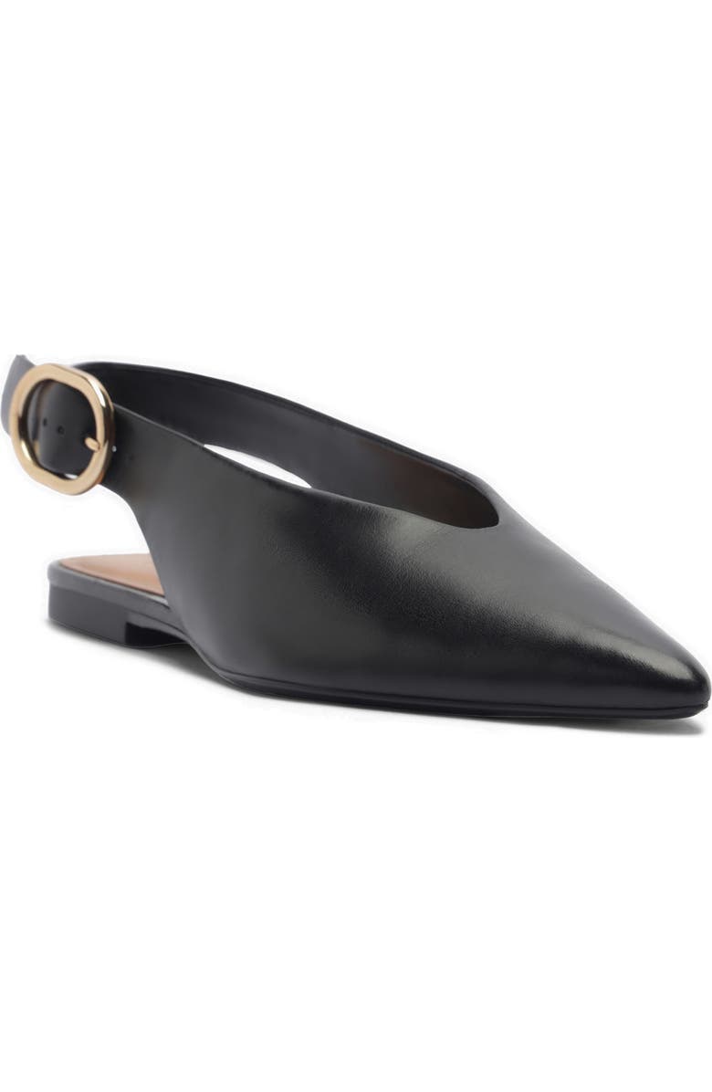 Arezzo Atlas Pointed Toe Slingback Flat, Main, color, Black