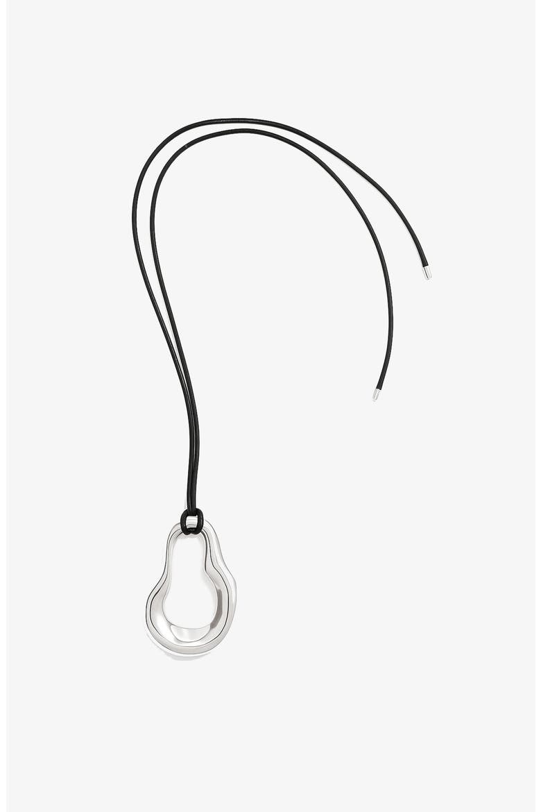 Nova Wave Necklace in Silver & Black Cord, Main, color, Silver