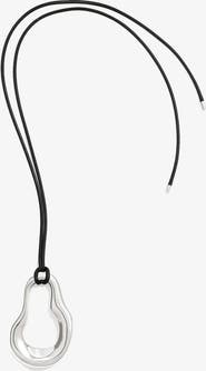 YOJ Nova Wave Necklace in Silver & Black Cord
