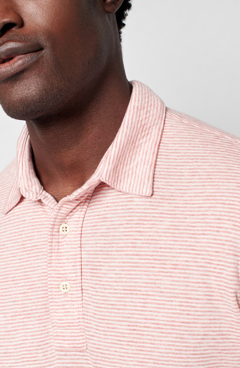 Faherty Cloud Stripe Cotton & Modal Polo, Alternate, color, Rose Cream Stripe