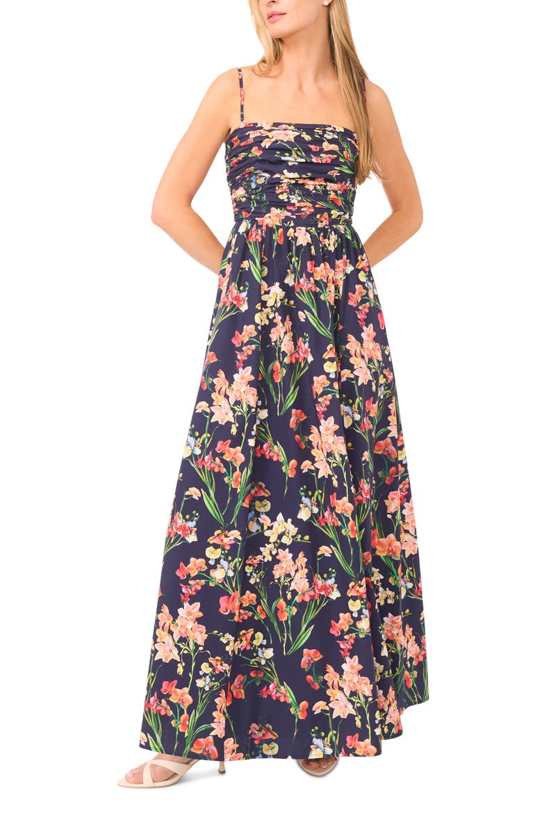 Nara Floral Maxi Dress, Main, color, EMERALD BERRY