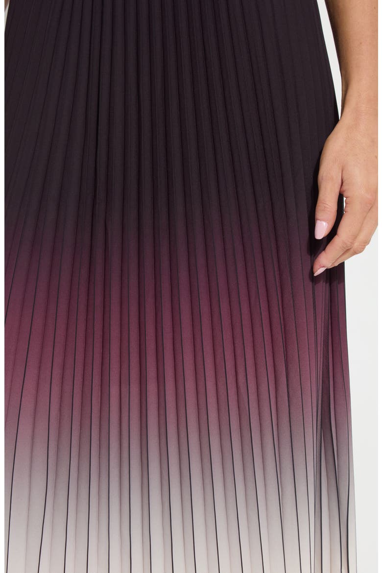 Lorena Pleated Chiffon Dress, Alternate, color, RED SANGRIA