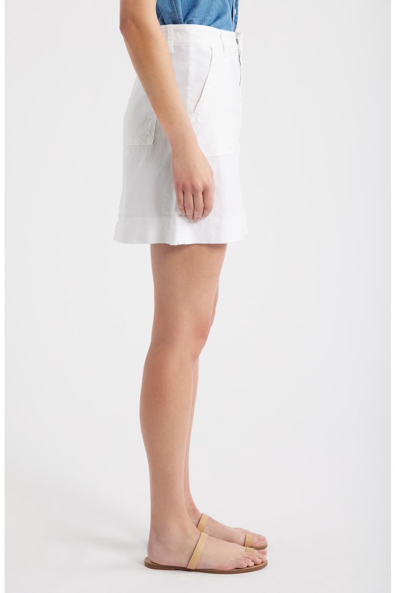 Jameson Cotton & Linen Utility Skirt, Alternate, color, WHITE PREFORMANCE LINEN