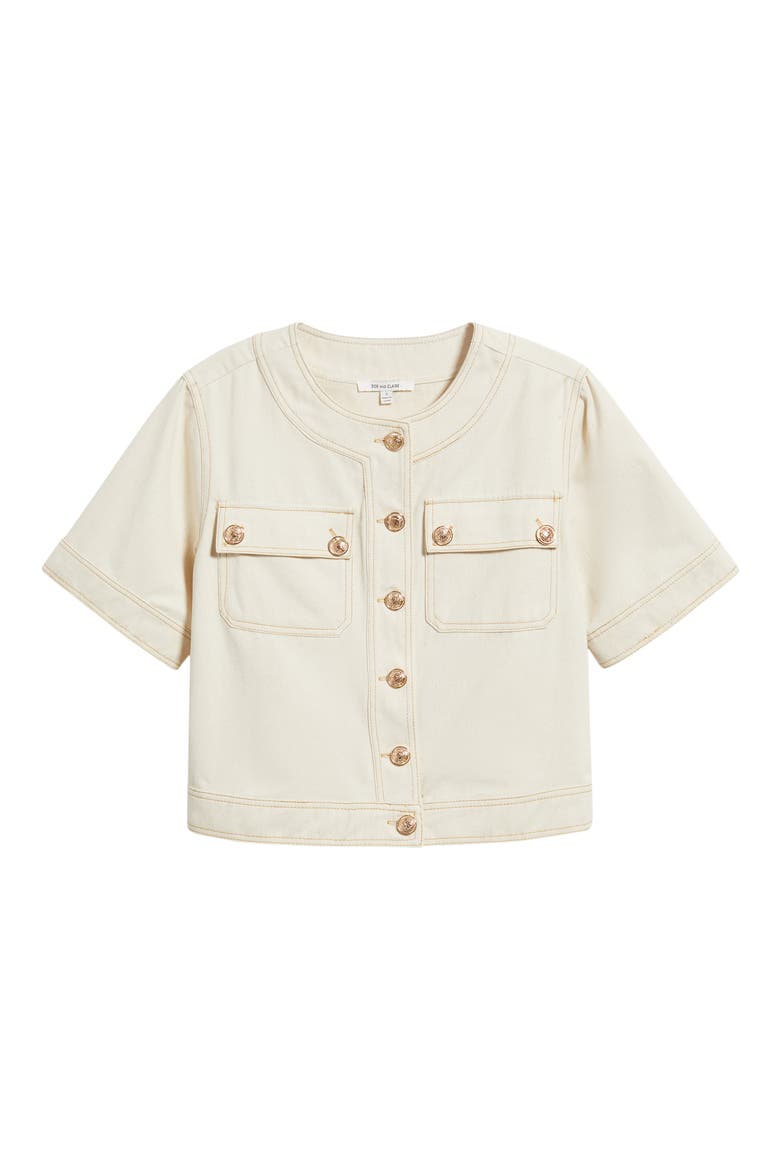 Short Sleeve Cotton Jacket, Alternate, color, CREAM