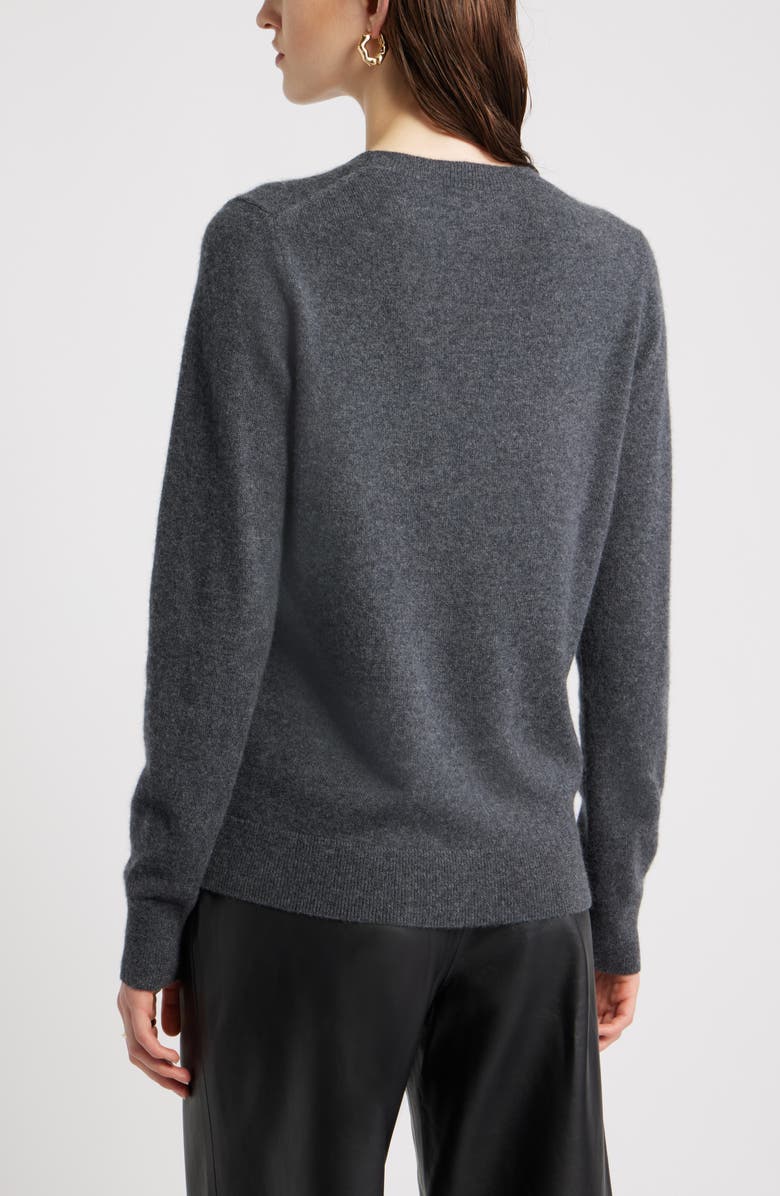 Nordstrom Cashmere Crewneck Sweater, Alternate, color, Grey Dark Charcoal Heather