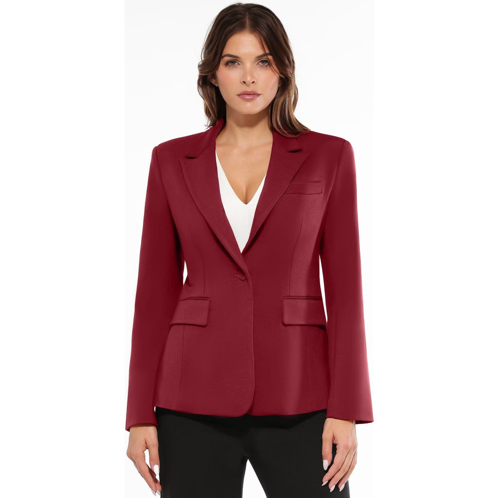 Popilush Shape-sculpting Fitted Jacket In Burgundy