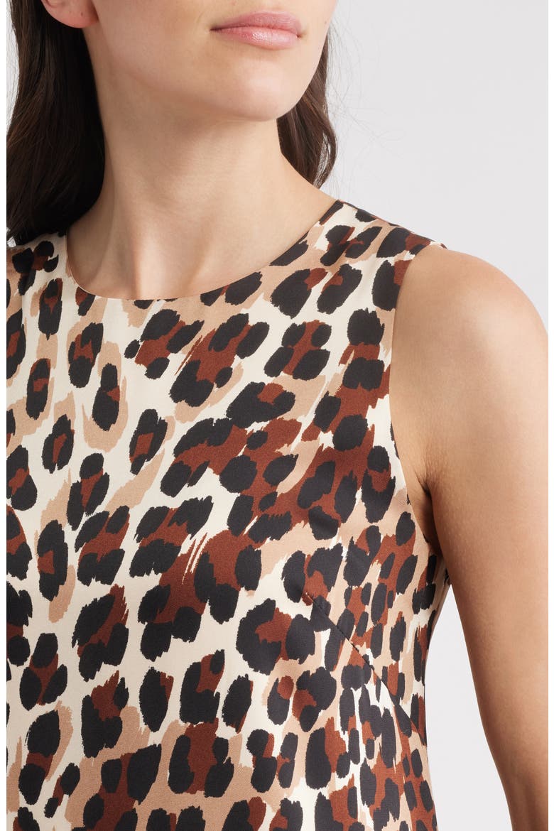 Leopard Print Sleeveless Minidress, Alternate, color, IVORY SHELL MULTI