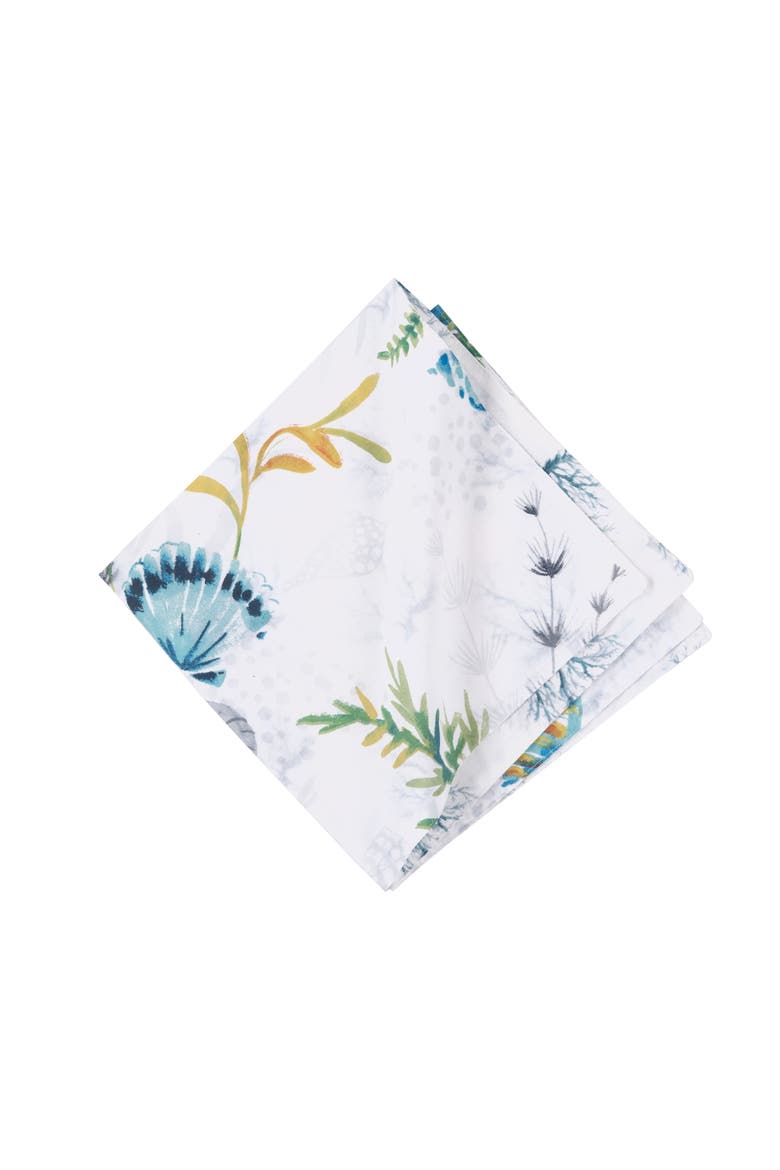 Marlowe Sound Cotton Cloth Napkin Machine Washable Set of 6, Alternate, color, Blue