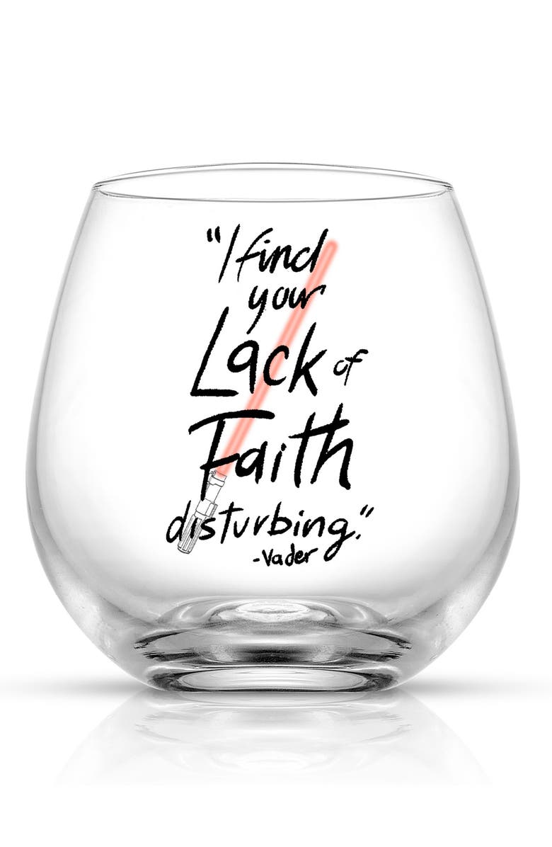 JoyJolt Lightsaber Stemless Drinking Glassware - Set of 2, Alternate, color, Clear/ Red