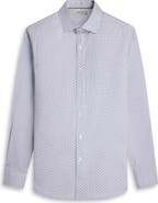 Bugatchi Axel Shaped Fit Geo Floral Cotton Button-Up Shirt