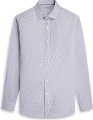 Bugatchi Axel Shaped Fit Geo Floral Cotton Button-Up Shirt