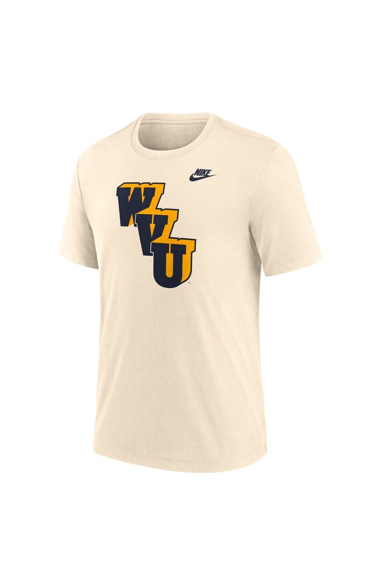 Nike Men's Nike Natural West Virginia Mountaineers Vault Logo Tri-Blend T-Shirt, Alternate, color, 