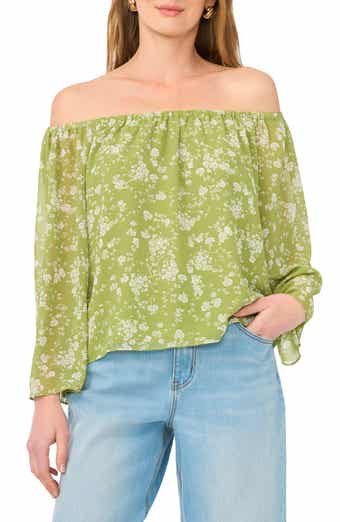 1.STATE Print Off the Shoulder Top
