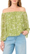 1.STATE Print Off the Shoulder Top