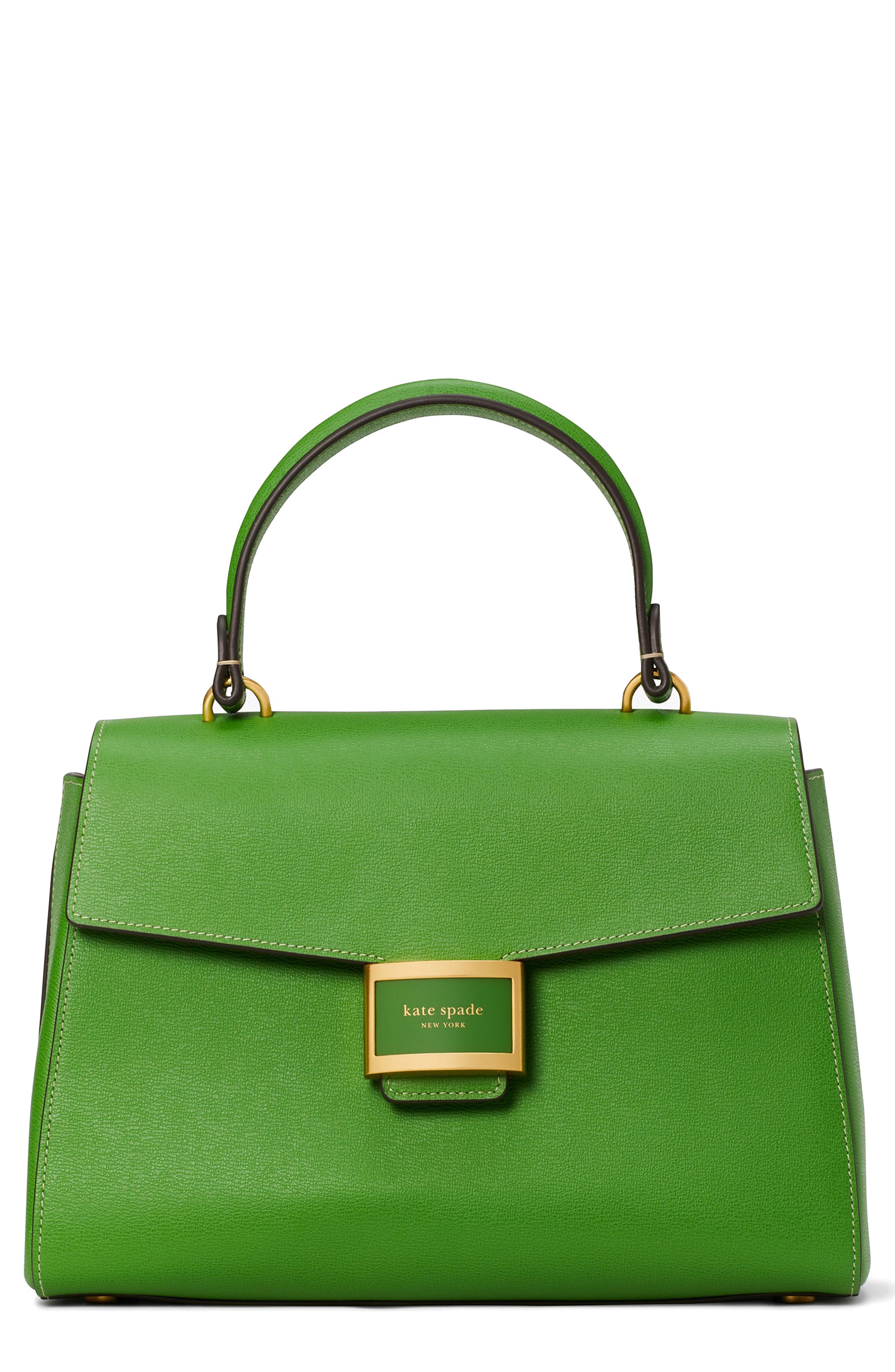medium katy textured leather top handle bag