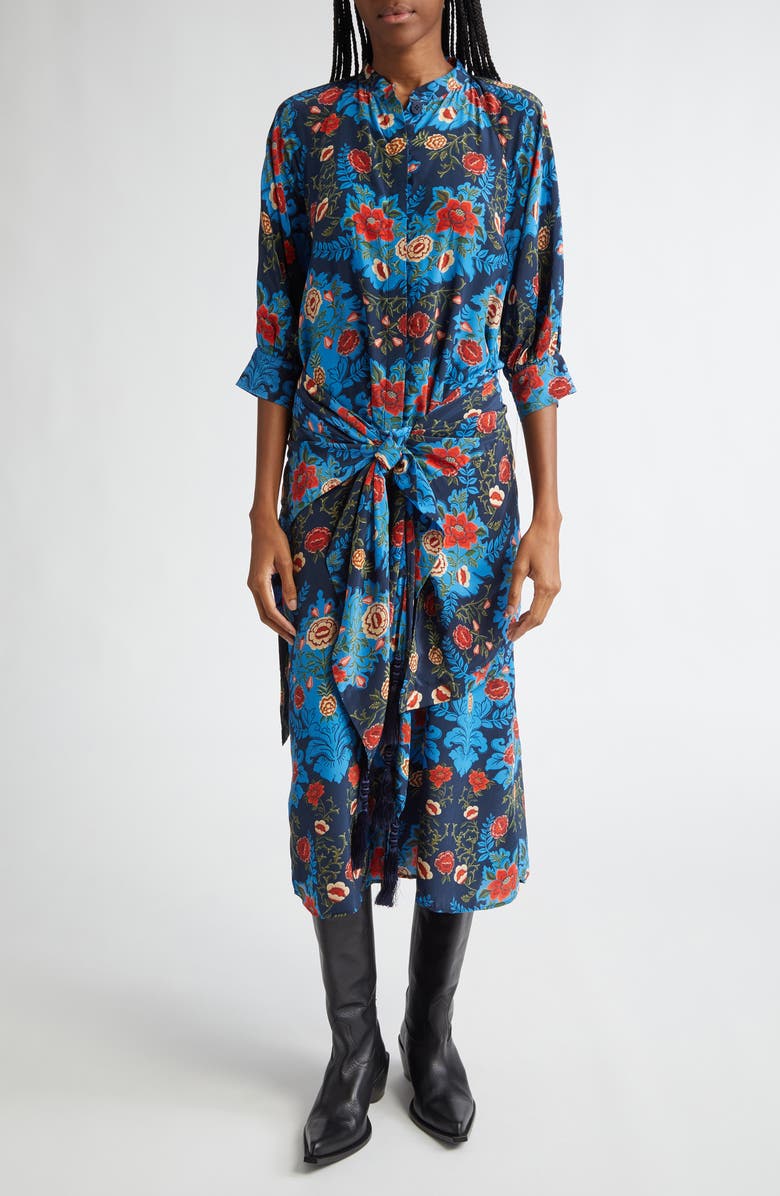 FARM Rio Arabesque Floral Print Long Sleeve Midi Dress, Main, color,
