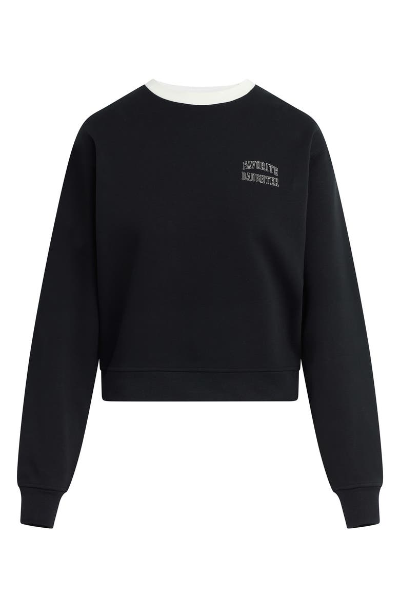 Favorite Daughter Collegiate Cotton Blend Sweatshirt, Alternate, color, Black/ Ivory