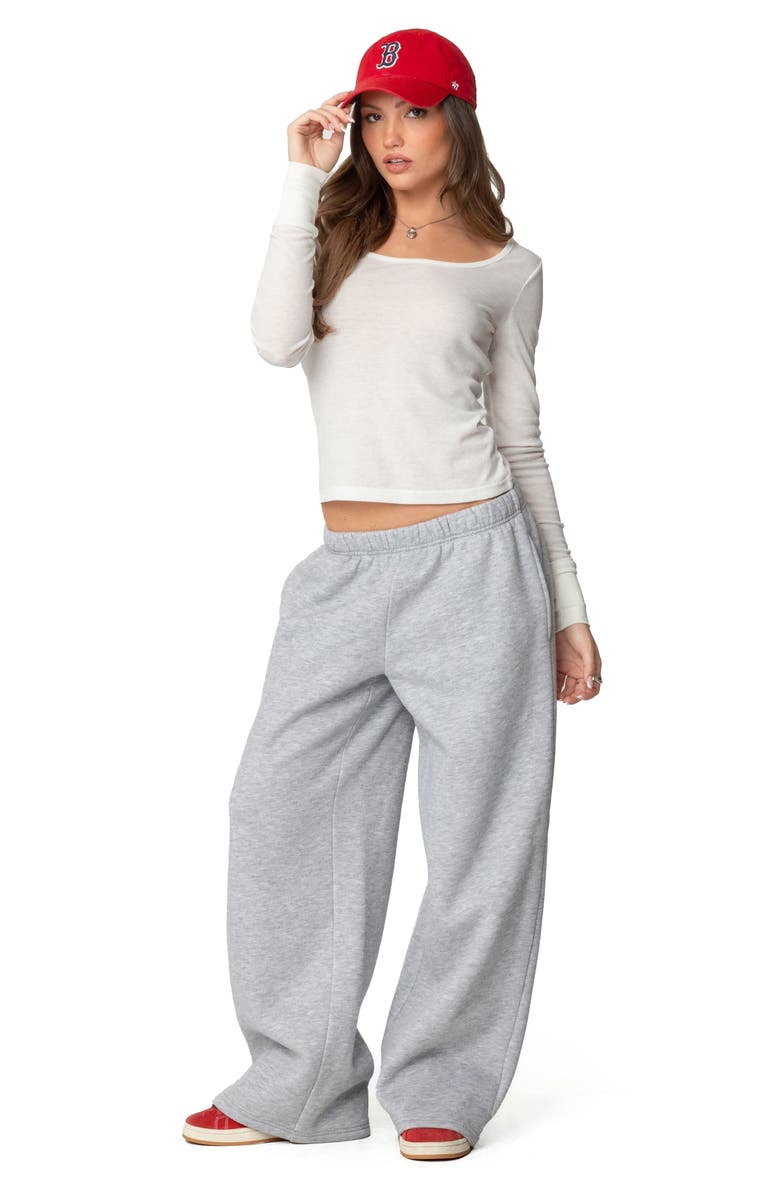 EDIKTED Boys Cry Wide Leg Sweatpants, Alternate, color, Gray-Melange