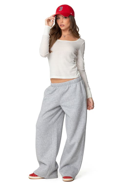 Edikted Boys Cry Wide Leg Sweatpants In Gray-melange