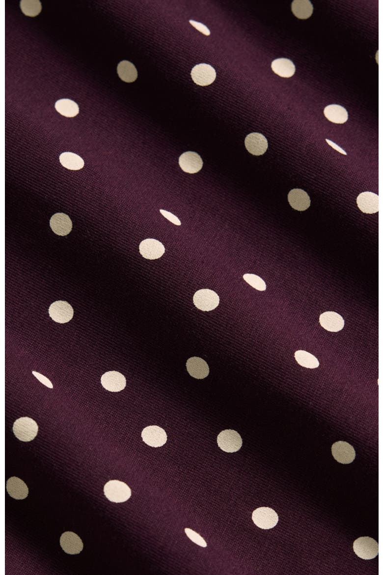 Fit & Flare Signature Scoop Dress Made With Organic Cotton, Alternate, color, Berry Polka Dot