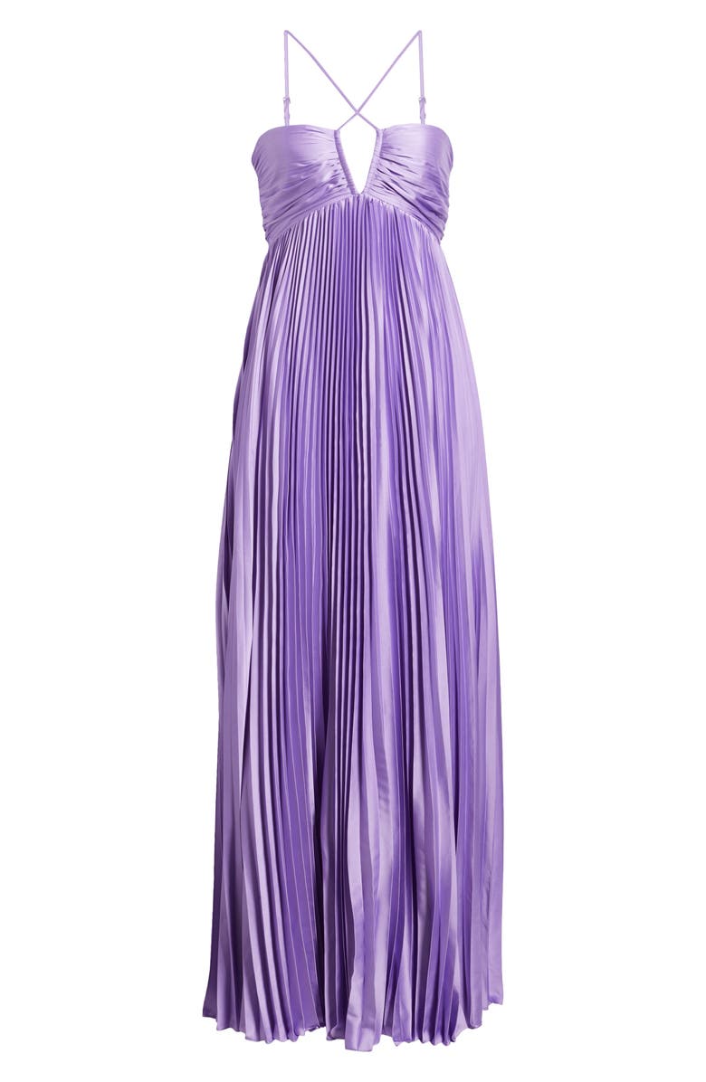 LIKELY Blair Pleated Satin Gown, Alternate, color, 