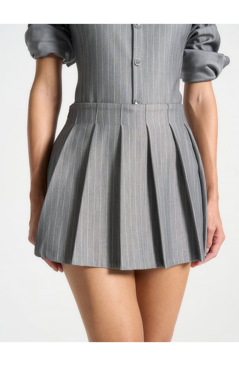 Manière De Voir Rina Pinstripe Pleated Skort, Alternate, color, 