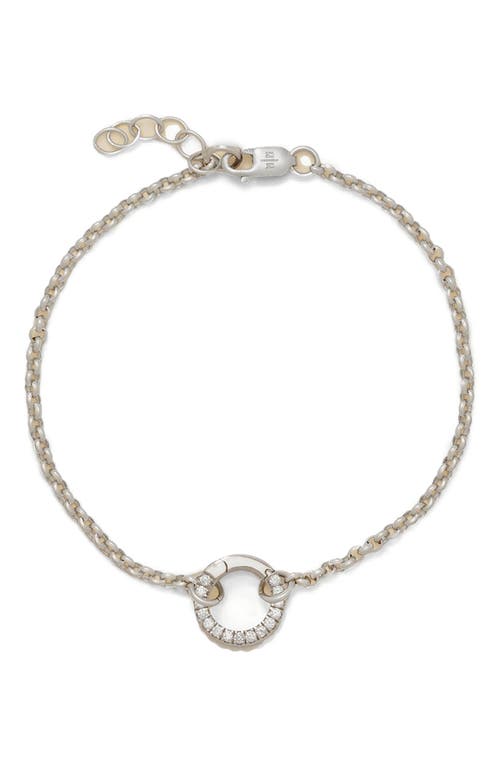 Made By Mary Rolo Charm Bracelet With Cz Link Lock In Silver