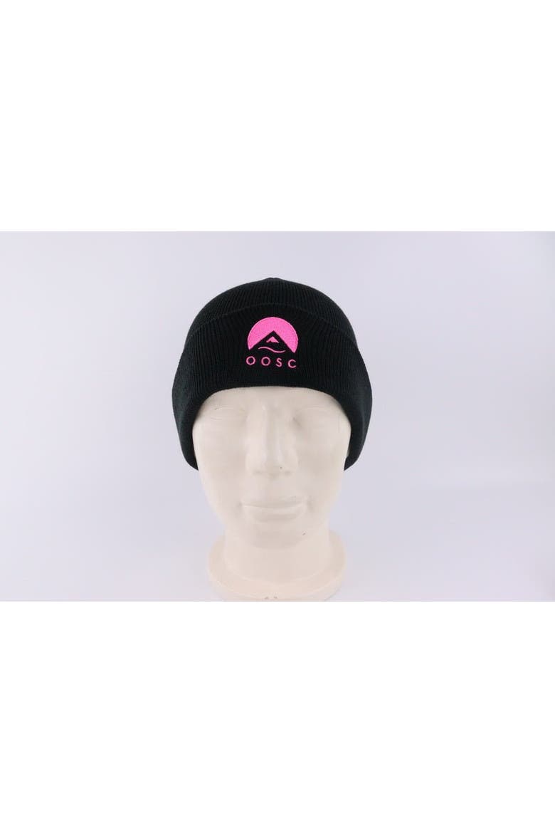 Classique Beanie - Black with Pink Logo, Alternate, color, Black with Pink Logo